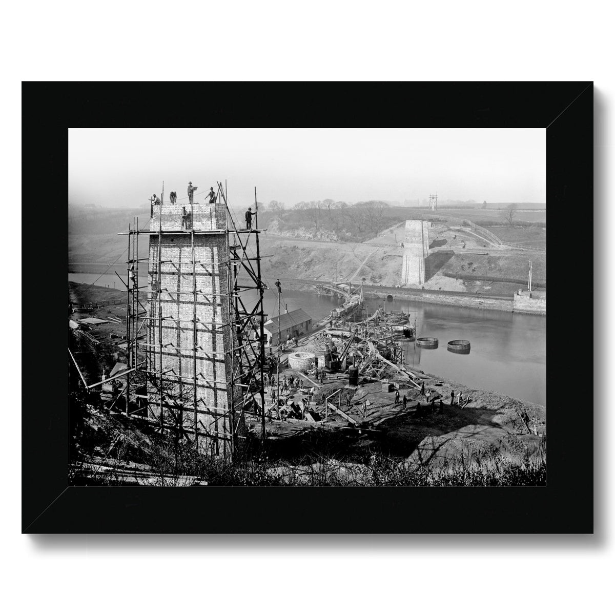 Viaduct under construction from the south Framed Print
