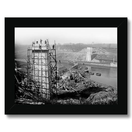Viaduct under construction from the south Framed Print