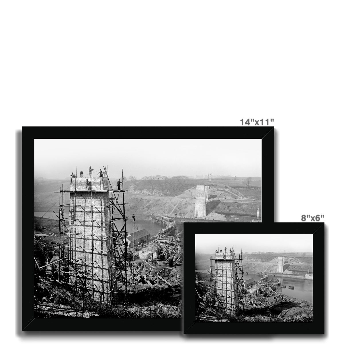 Viaduct under construction from the south Framed Print