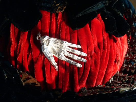 Solid Silver Hand of Glory Pendant