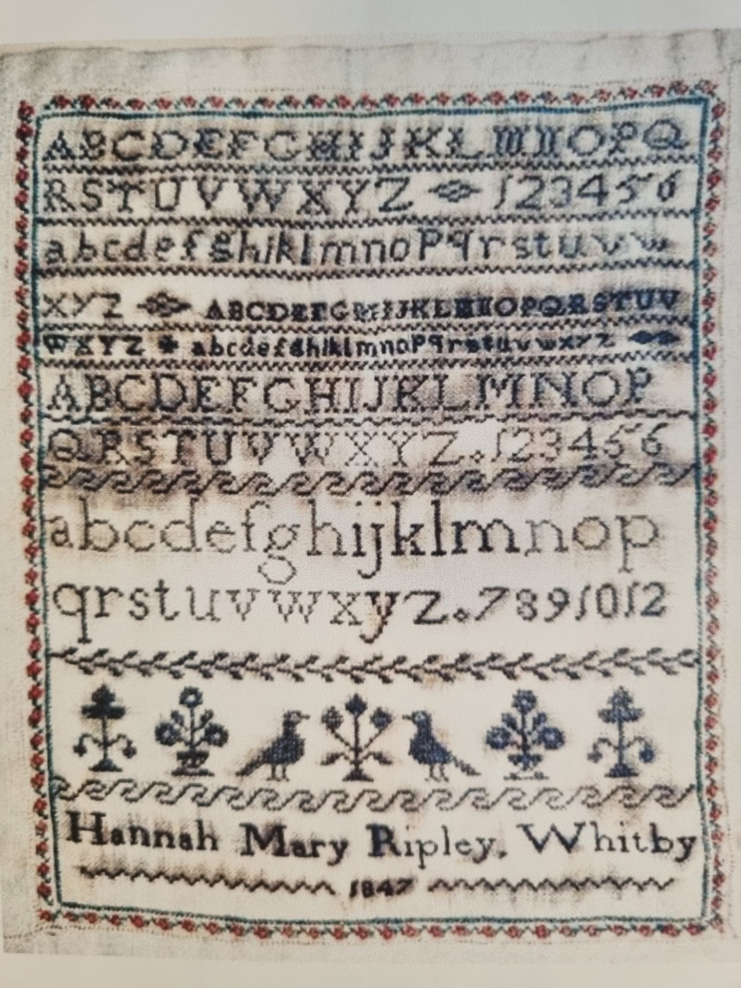 Sampler - Hannah Mary Ripley 1847 - CBE 22