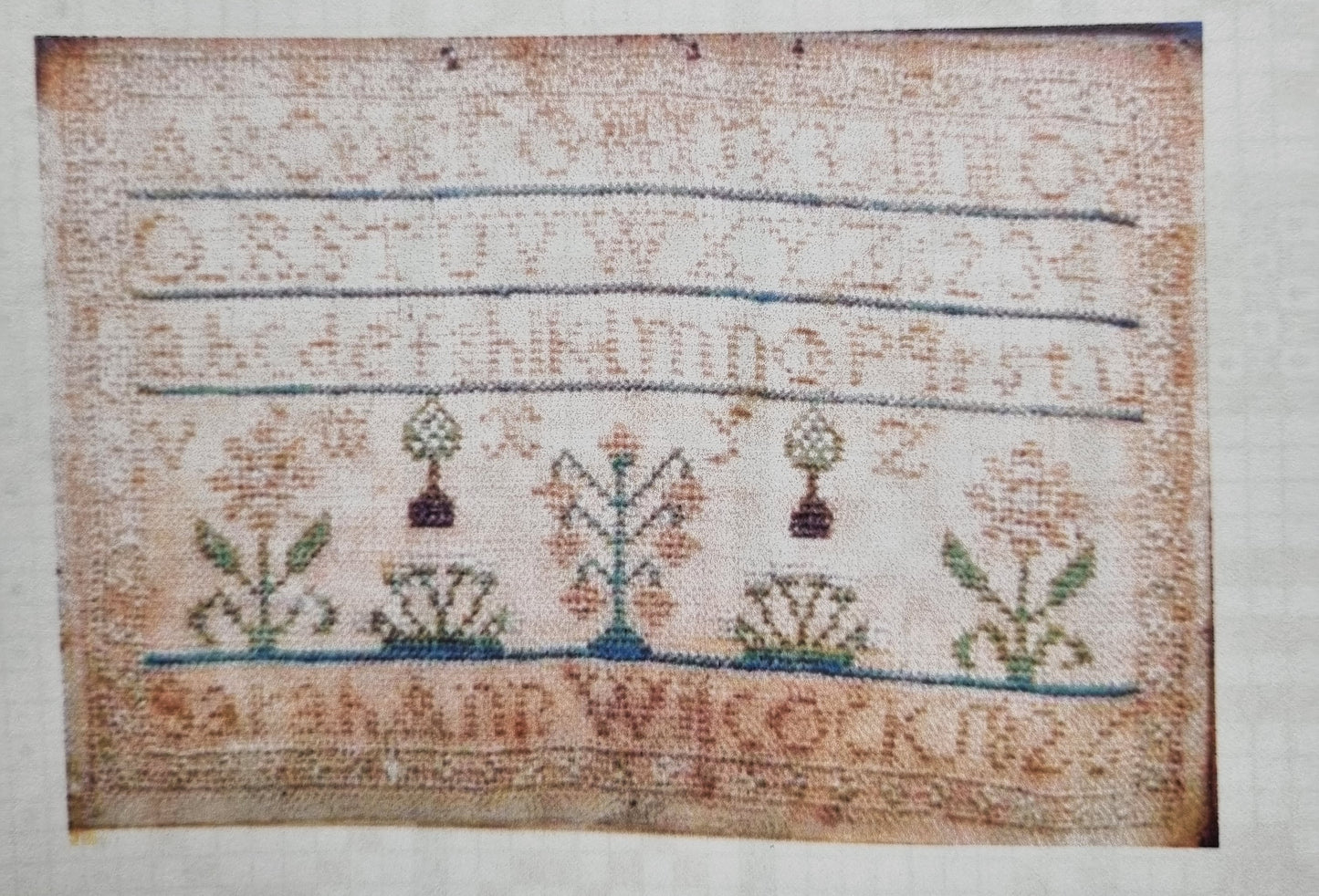 Sarah Ann Wilcock sampler -1826- CBE 13