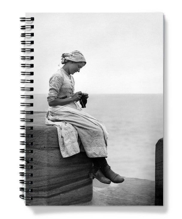 Girl Knitting on West Pier Notebook F M Sutcliffe