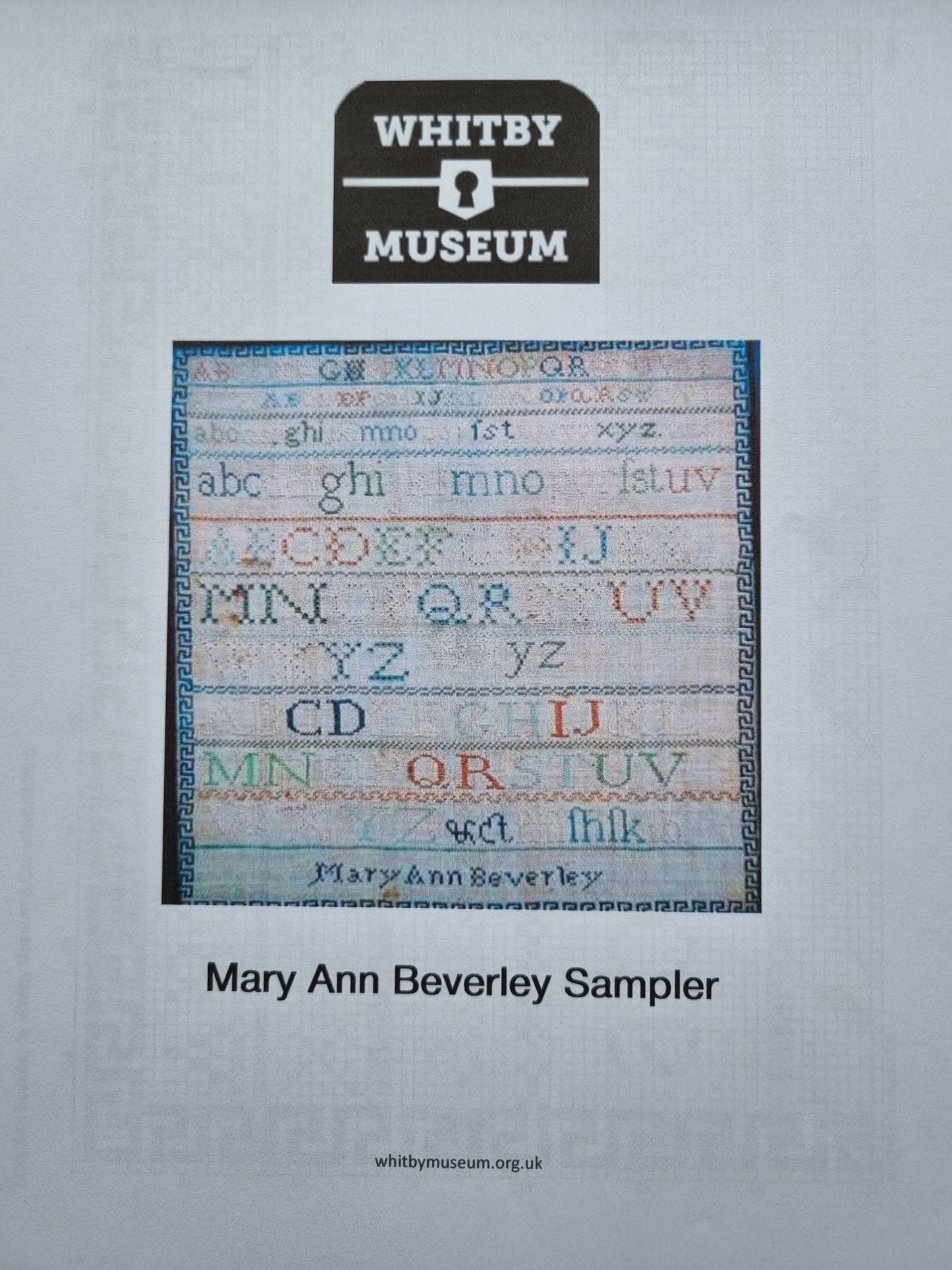 Mary Ann Beverley sampler- CBE 7