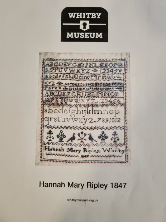 Sampler - Hannah Mary Ripley 1847 - CBE 22